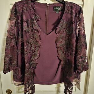 Alex Evenings 1X top/twinset with jacket tags $155
